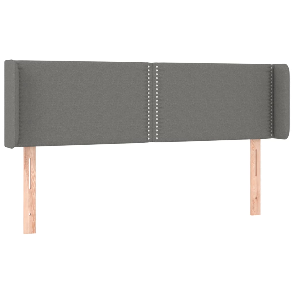 vidaXL Cabecero con LED de tela gris oscuro 147x16x78/88 cm