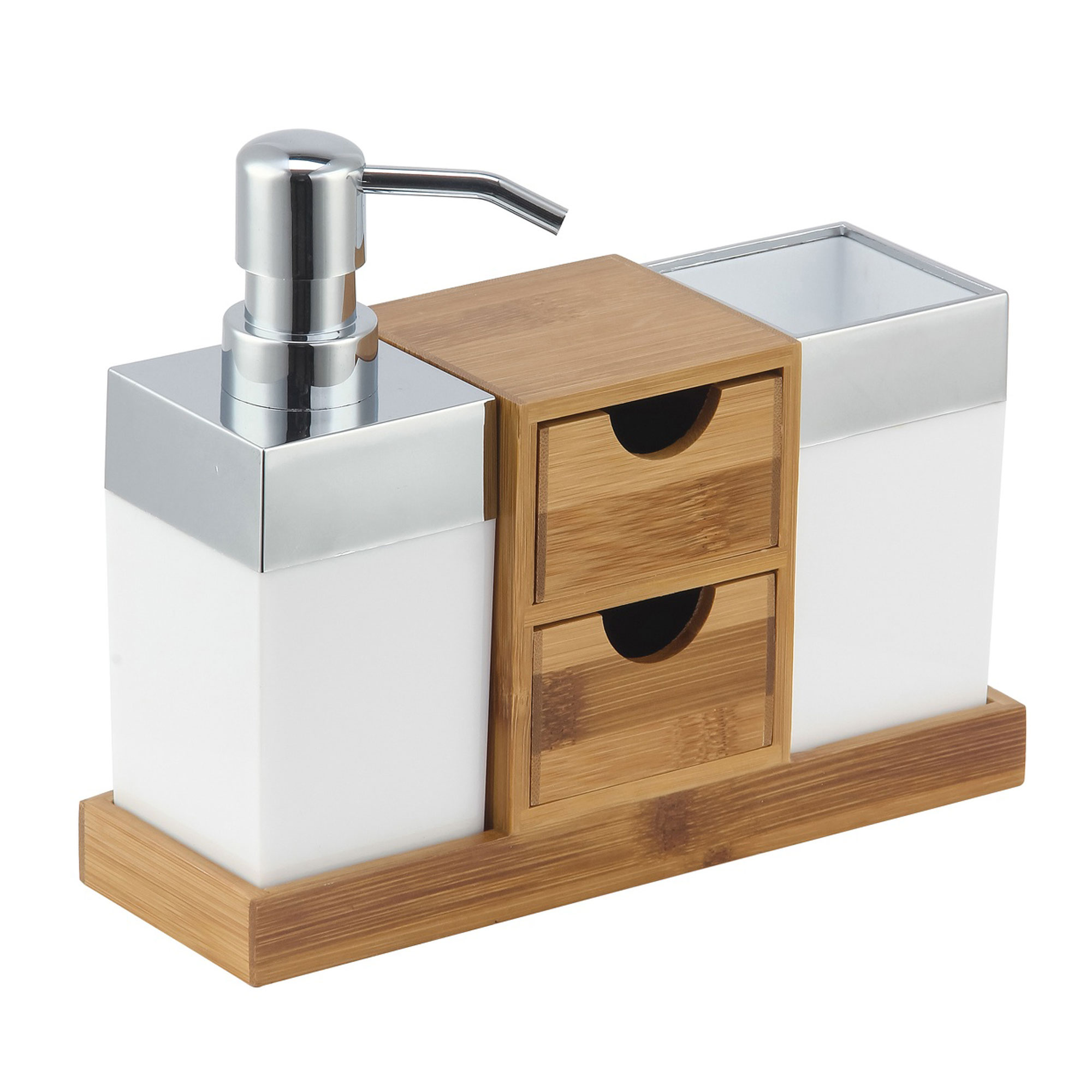 Vaso ACCESORIOS DE BAÑO MSV KEA BAMBÚ Y PS