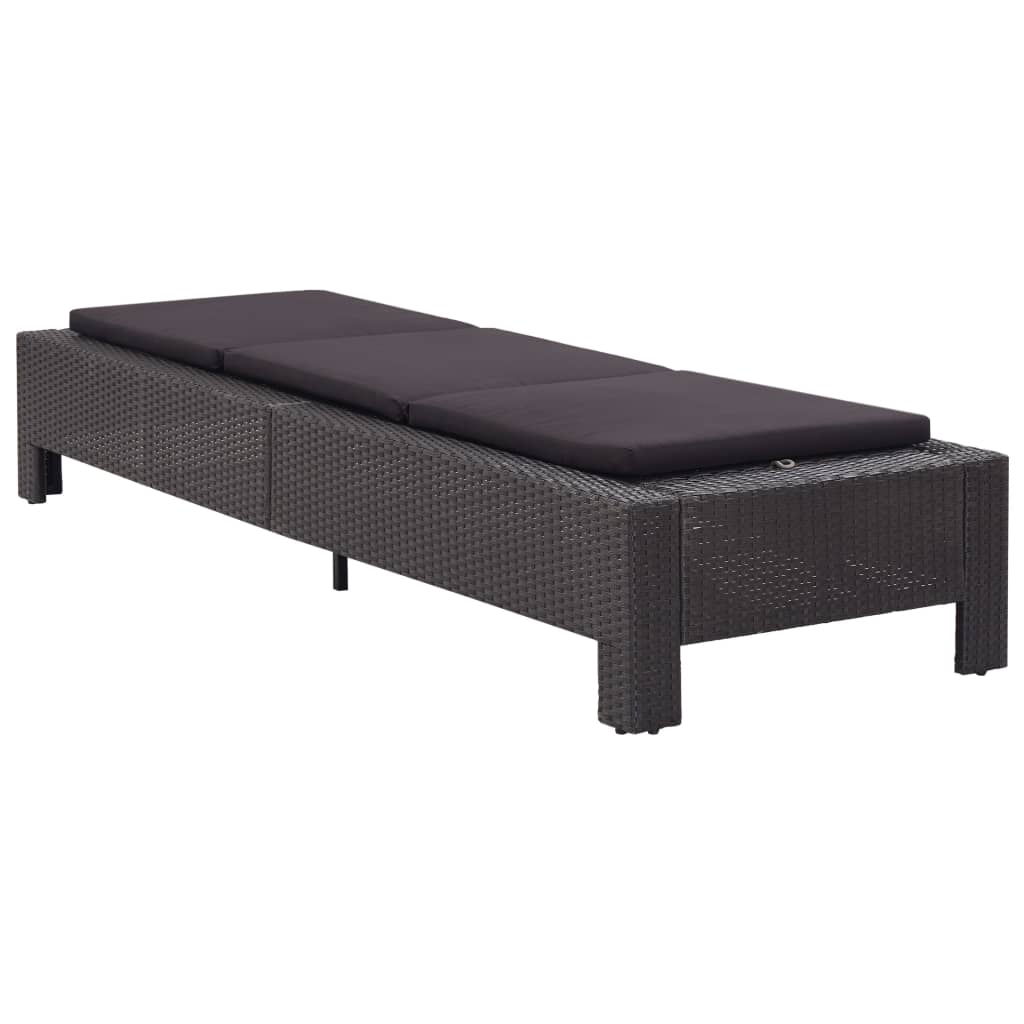 Vidaxl Tumbona de Ratán Sintético para Jardín y Terraza, Negro y Blanco
