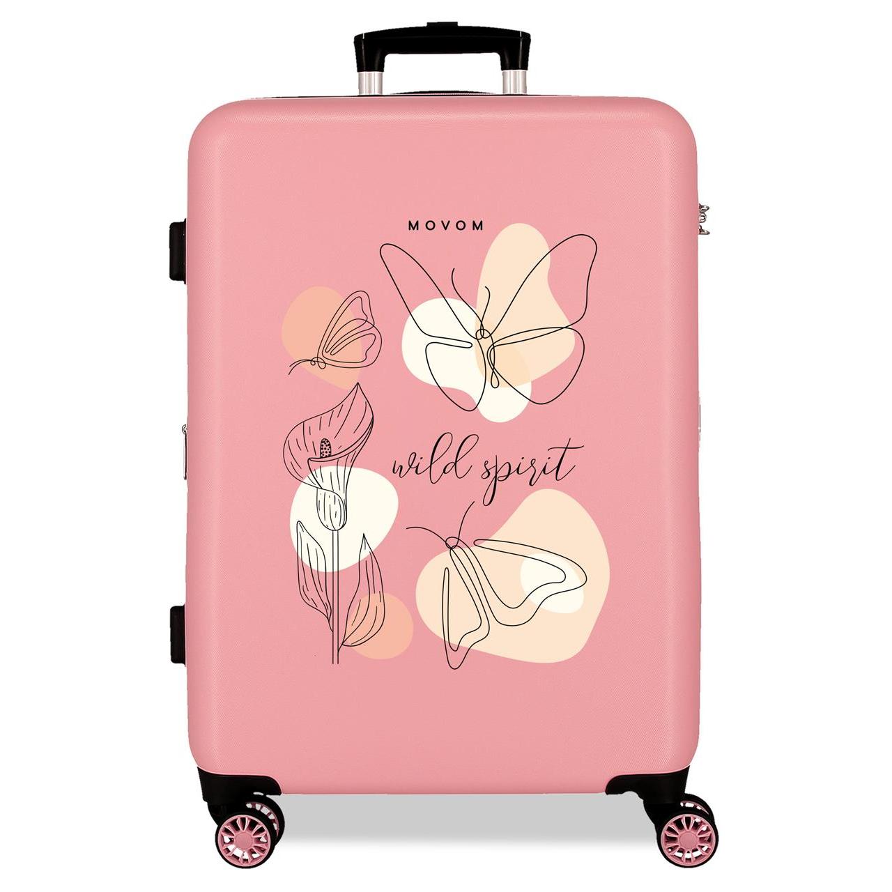 Maleta mediana Movom Luggage ABS con capacidad de 70L Nude