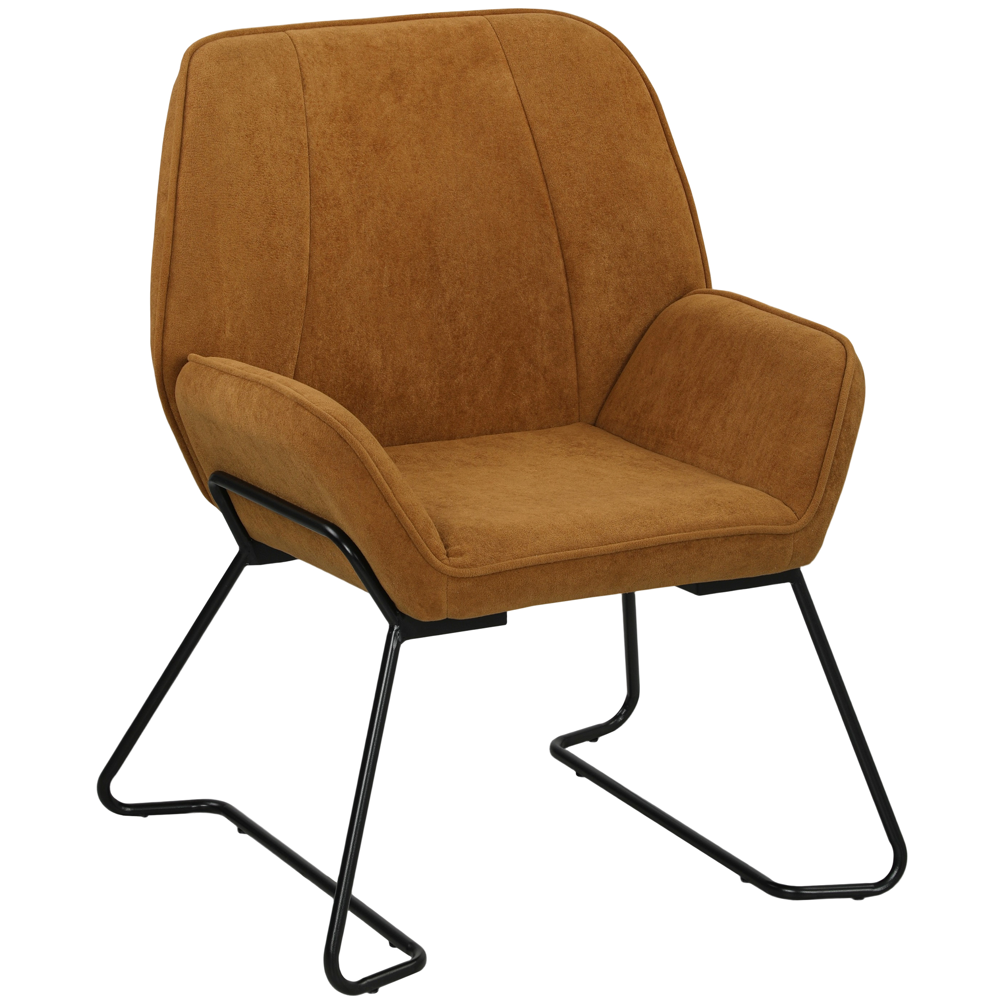 HOMCOM Butaca de Salón Moderna Sillón Lectura con Asiento Ancho y Acolchado Tapizado en Terciopelo Patas de Metal Sillón para Salón Sala de Estar Dormitorio