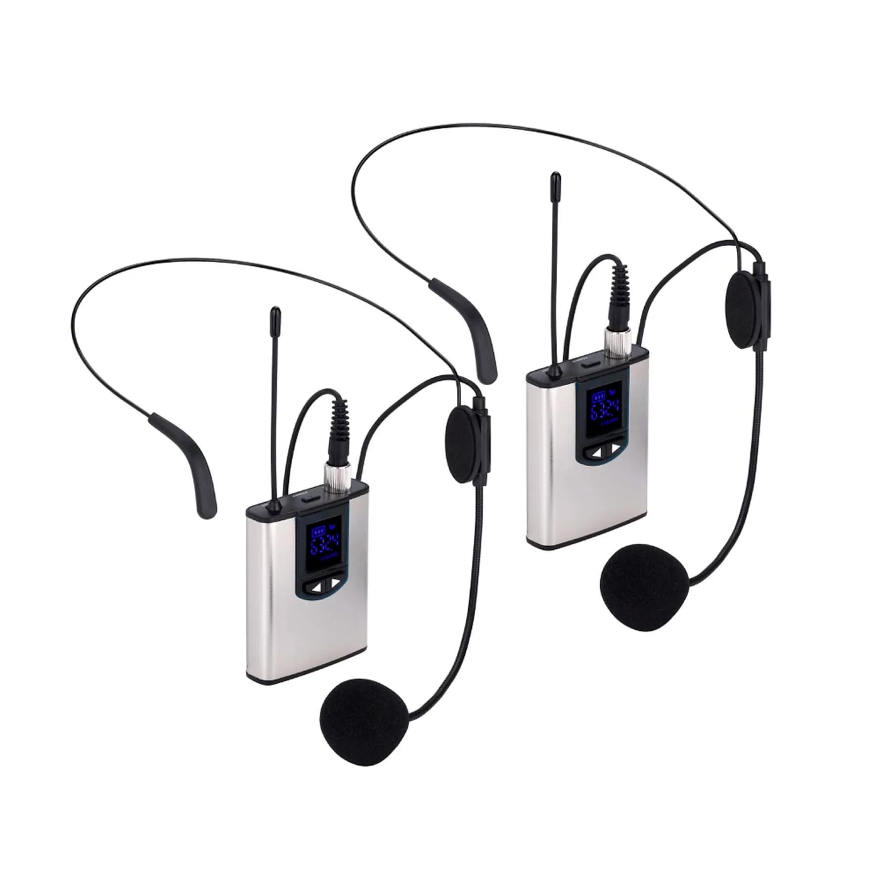 Nk ig33008kit plata y negro / pack de 2 micrófonos de solapa inalámbricos con adaptador de cámara
