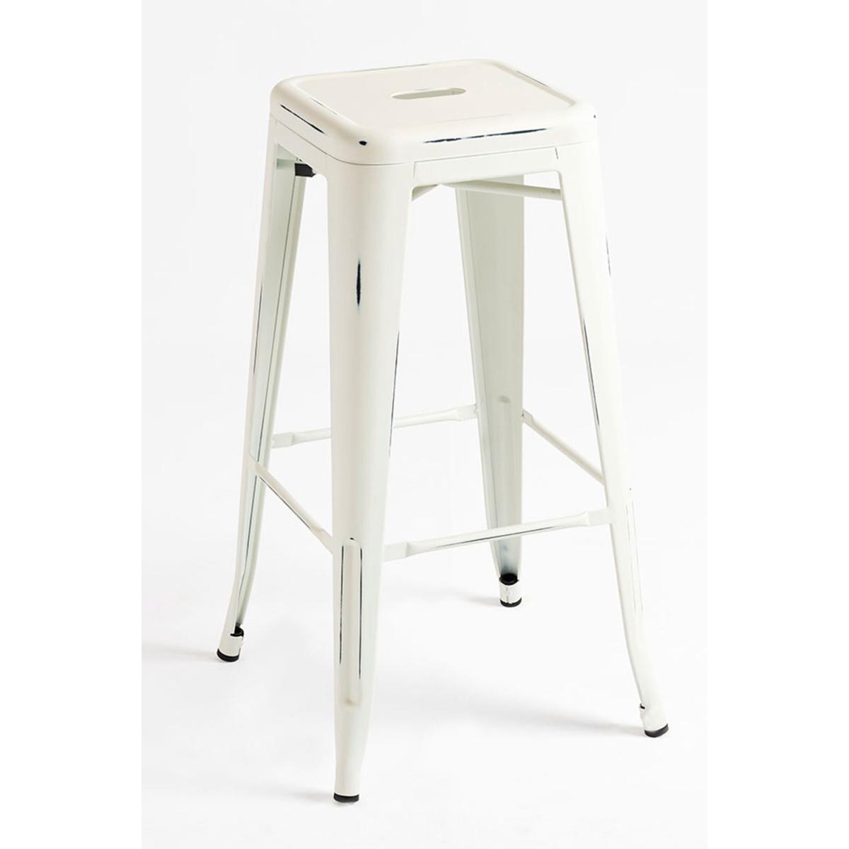 Regalos Miguel - Packs Taburetes Altos - Pack 6 Taburetes Torix Vintage - Blanco vintage
