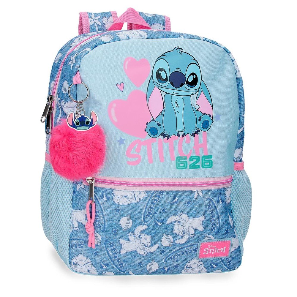 JOUMMA MOCHILA INFANTIL STITCH HEARTS 33CM ADAPT A CARRO 320024 HEARTS 11x27x33 Cms.