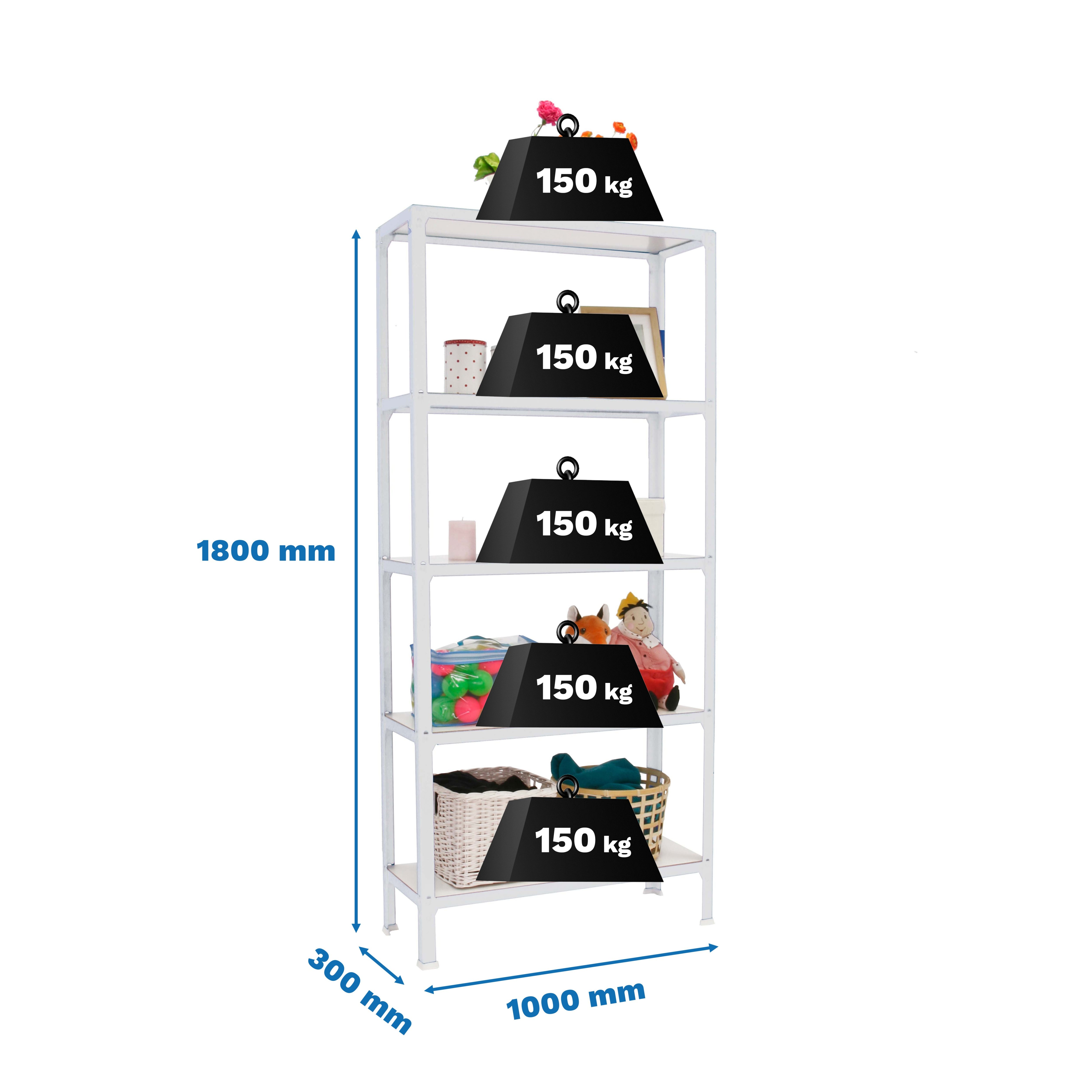 Estantería SIMONRACK Simonhome click wood plus 5/300 blanco/blanco