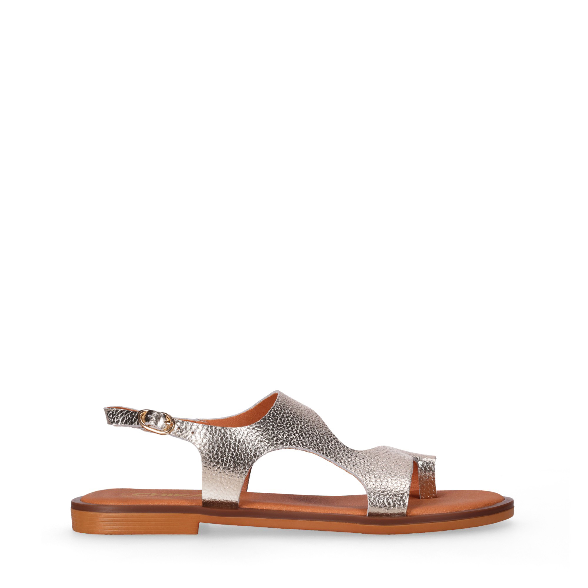 Chika10 Leather MUSAKA 29 Sandalias Planas Platino/Lg.Gold