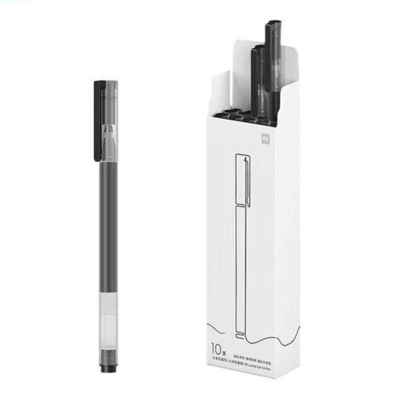 Xiaomi Mi High-Capacity Caja de 10 Boligrafos de Gel - Punta 0.5mm - Alta Capacidad - Secado Rapido - Color Negro