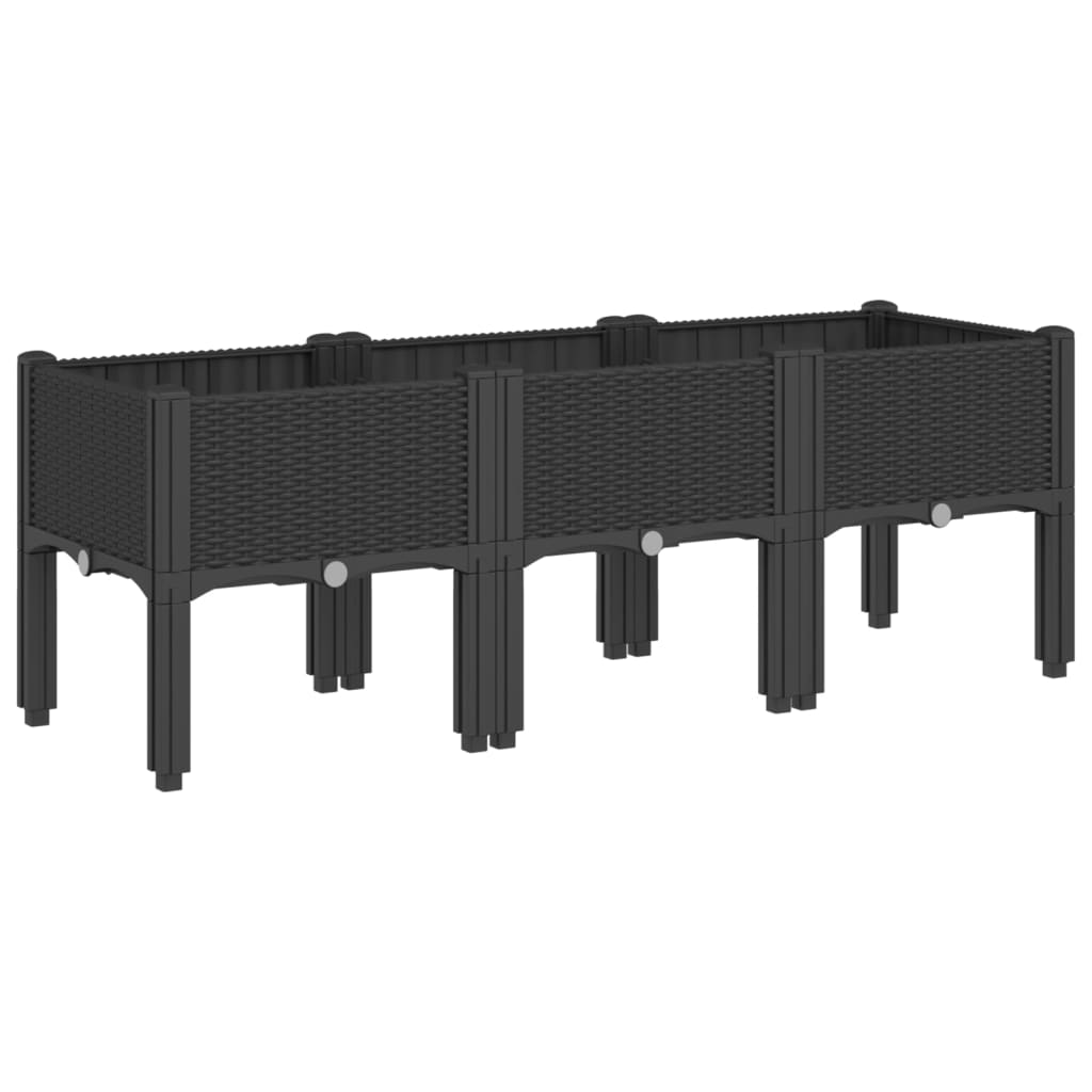 vidaXL Jardinera con patas PP 120x40x42 cm Color Gris,  Gris claro,  Negro y mas