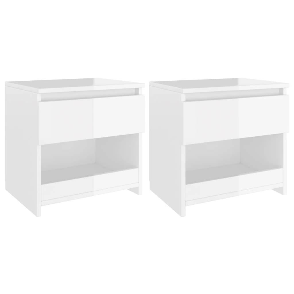 Mesitas de Noche Vidaxl 2 Unidades Madera Contrachapada 40x30x39 Cm Blanco y Más