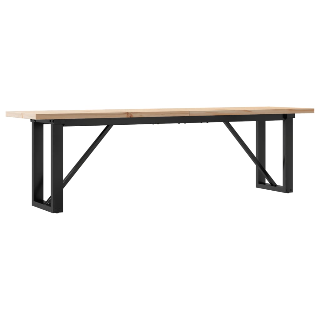 Vidaxl Mesa Centro Marco O Madera Maciza Pino y Hierro 160x40x45,5 Cm