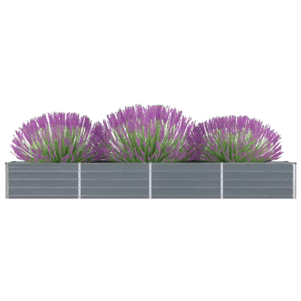 vidaXL Arriate de jardín de acero galvanizado gris dimensiones 160 x 80 x 77 cm,  320 x 80 x 77 cm,  320 x 80 x 45 cm y mas