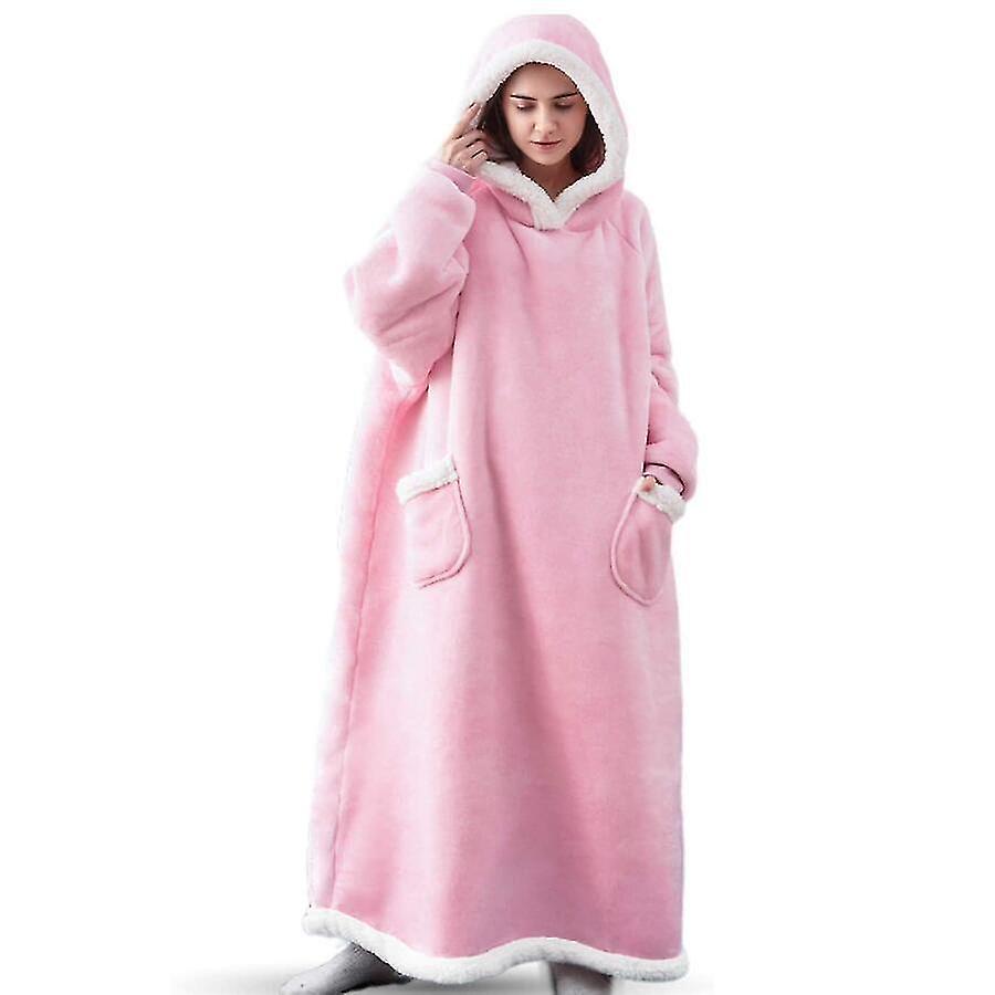 Sudaderas largas con capucha para mujeres sudadera hombre manta de felpa de  invierno forro polar de gran tamaño manta de televisión con mangas