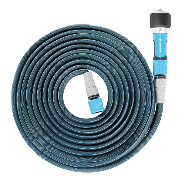 Kit manguera extensible zygzag 7,5 a 15 con conectores y lanza multi ergo cellfast