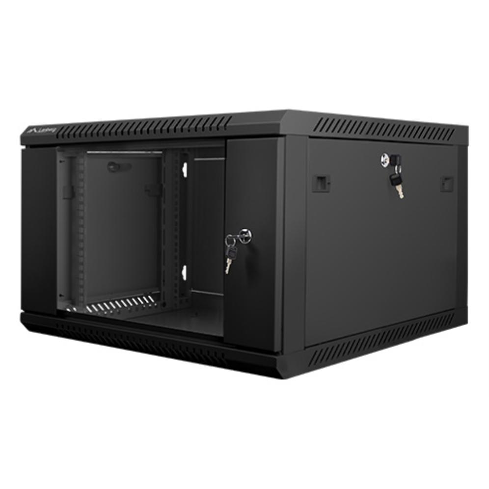 Bastidor de pared Lanberg WF01-6606-10B 6U 60kg IP20 cristal templado autoinstalable negro