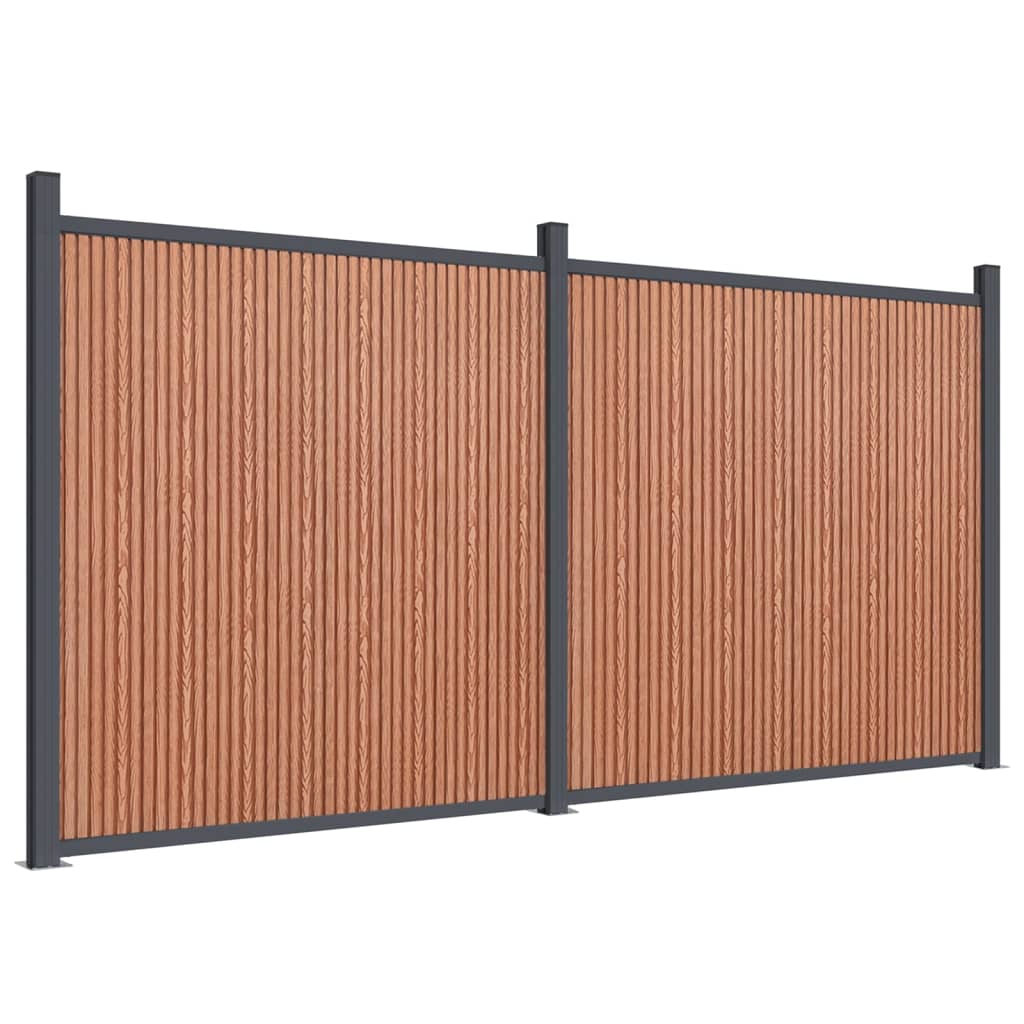 Panel de Valla Vidaxl WPC 353x186 Cm - Gris, Marrón