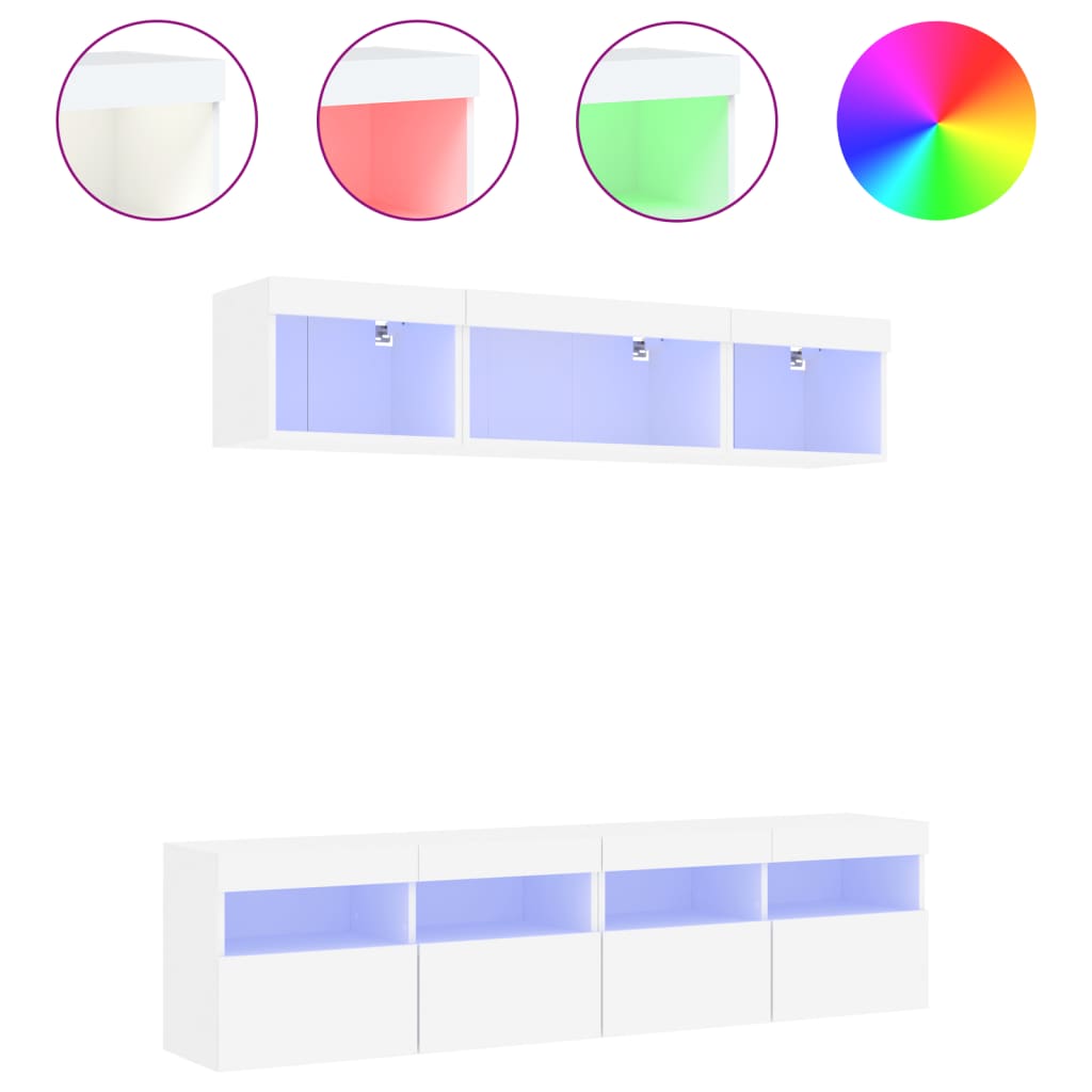 Muebles TV Pared con LED Vidaxl 5 Piezas