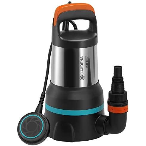 Gardena Bomba sumergible agua limpia/residual 15000: bomba combinada de drenaje, caudal 15000 l/h, aspiración plana hasta 1 mm y tamaño grano 550 W (09048-20)