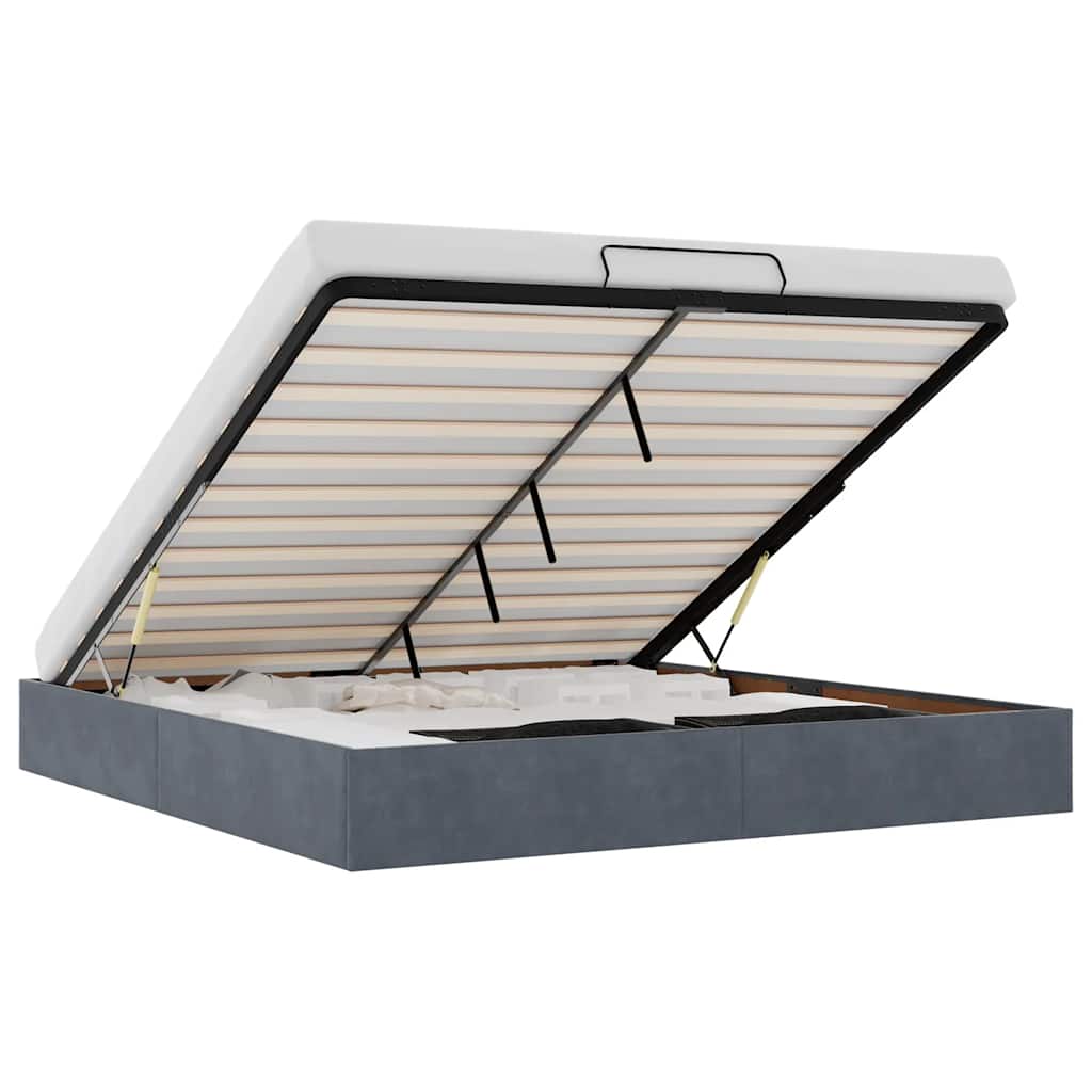 vidaXL Estructura de cama otomana sin colchón gris oscuro 180x200cm