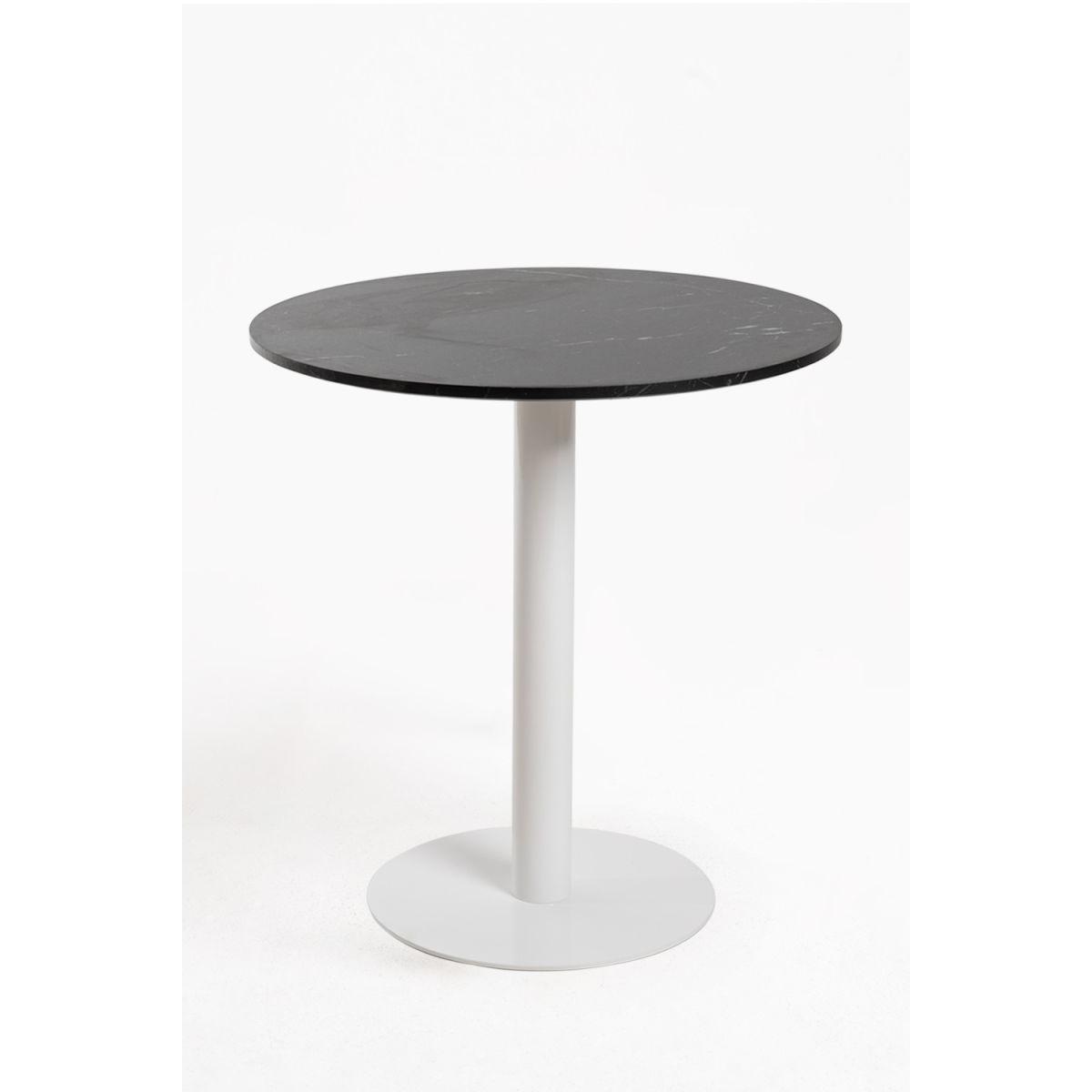Regalos Miguel - Mesas Bar - Mesa Firro Redonda 70cm Blanca - Negro