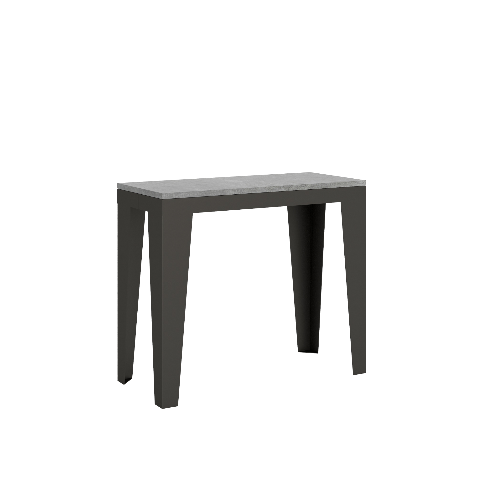 Consola extensible 90x40/196 cm Flame Small Evolution Estructura de cemento Antracita - Itamoby