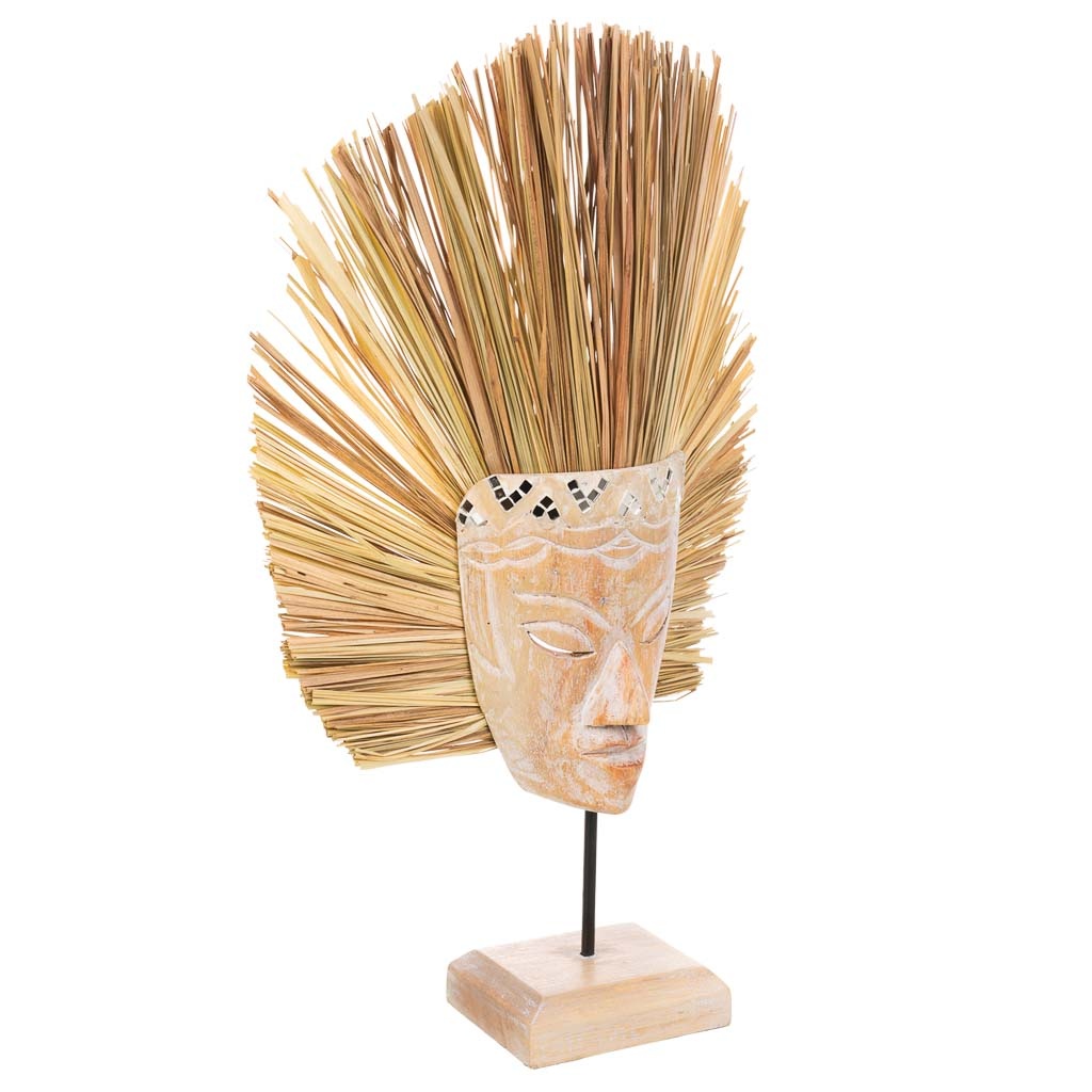 WANDERLUST DECO Figura Máscara Marrón 30x13x53h Cm - Decoración