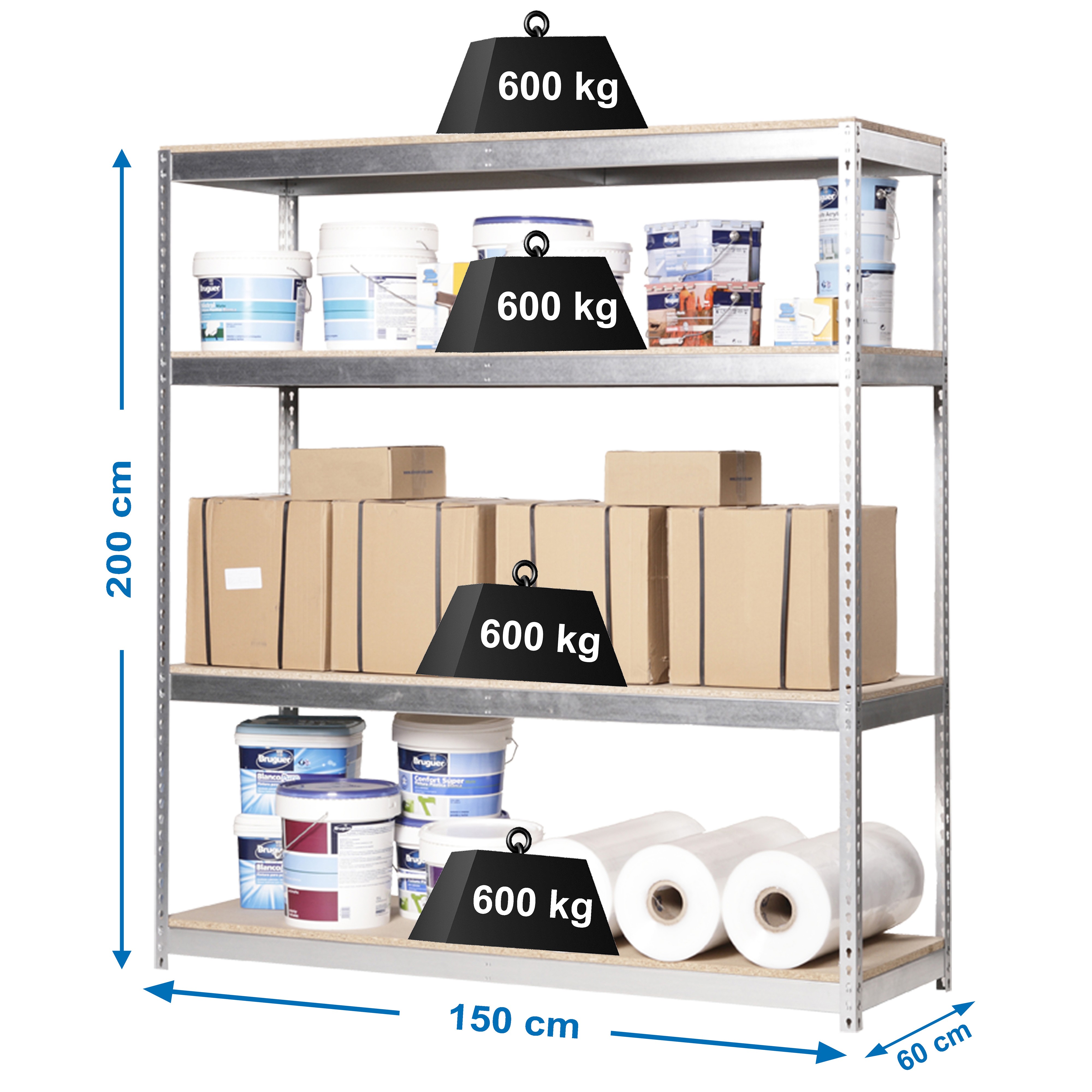 Estantería SIMONRACK Simonforte 1506-4 chipboard galva/madera
