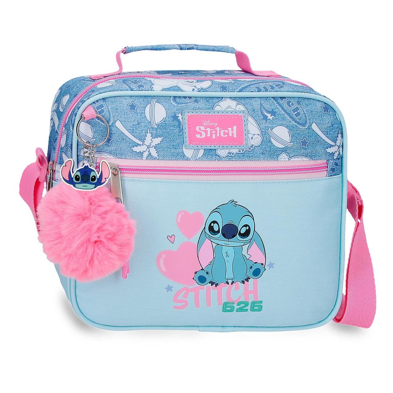 Portamerienda térmica Disney Stitch Hearts denim