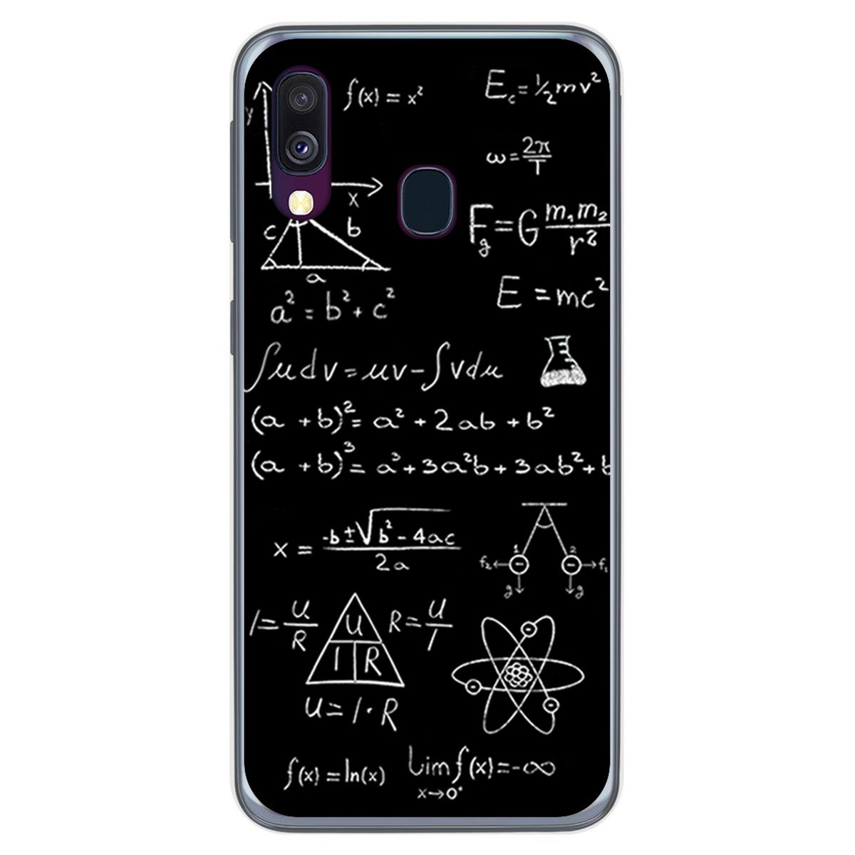 Tumundosmartphone Funda Gel Tpu para Samsung Galaxy A40 diseño Formulas Dibujos