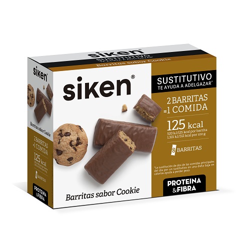 Barritas Siken Sustitutivo de Comida - Sabor Cookie - 8 Uds.