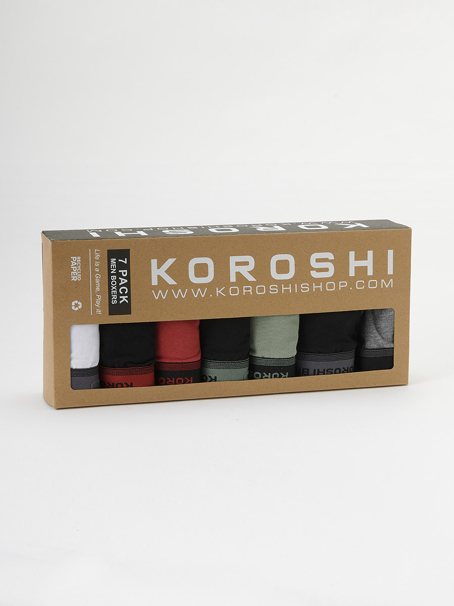 Koroshi Pack 7 calzoncillos boxers multicolor para hombre
