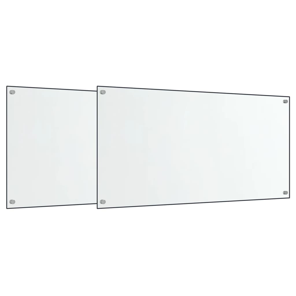 vidaXL Salpicaderos cocina 2 uds vidrio templado 80x40 cm Color Transparente,  Blanco,  Negro y mas