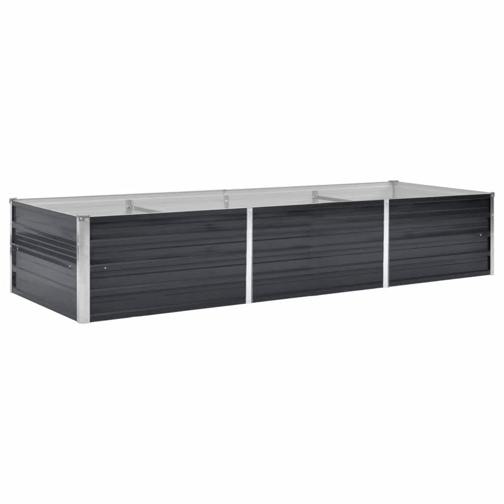 vidaXL Arriate de acero galvanizado gris antracita 240x80x45 cm