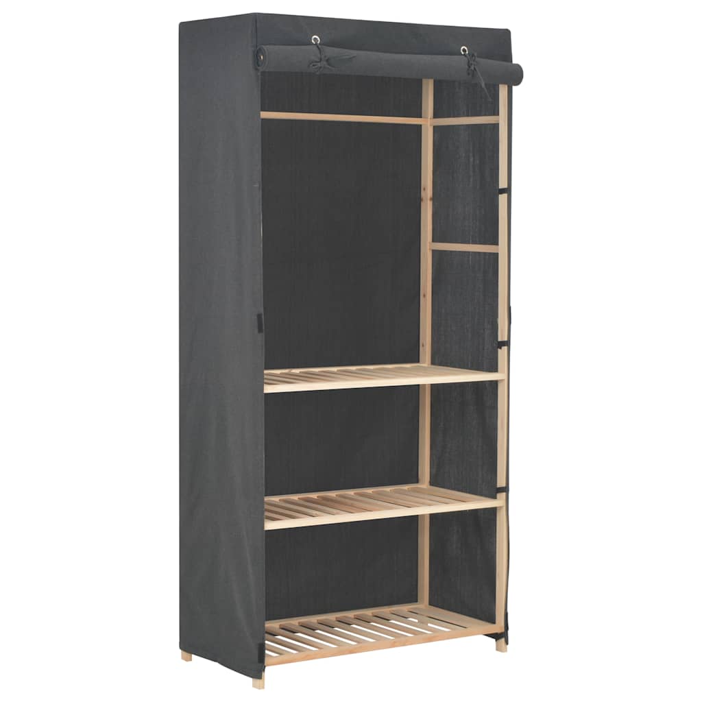 vidaXL Armario de tela de 3 niveles 79x40x170 cm en color Gris/Blanco | almacenamiento funcional diseño moderno para baño dormitorio sala