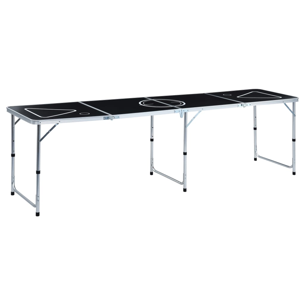 vidaXL Mesa de beer pong plegable negro 240 cm