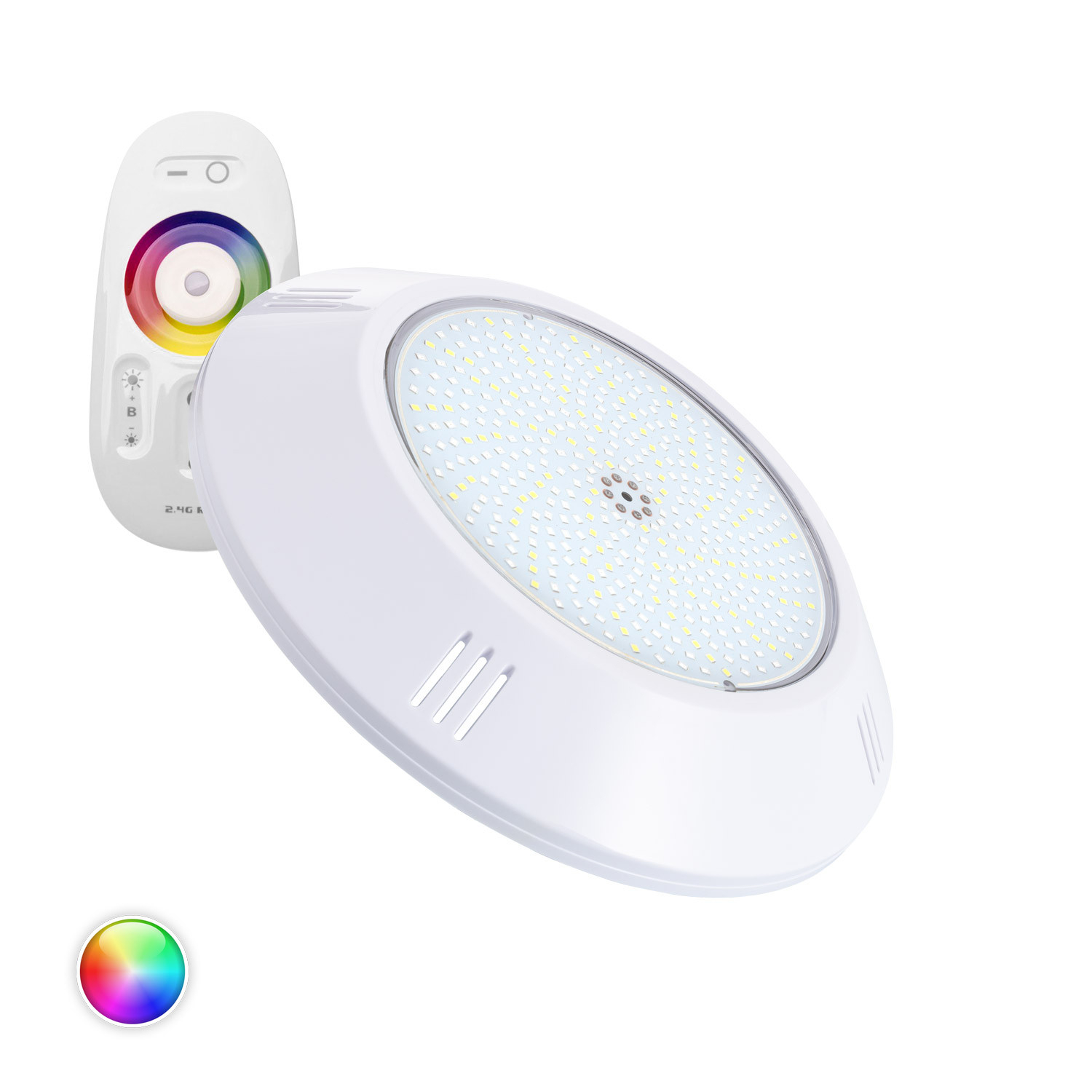 Ledkia Foco Piscina Superficie LED RGBW Sumergible 12V DC IP68 35W  RGBW