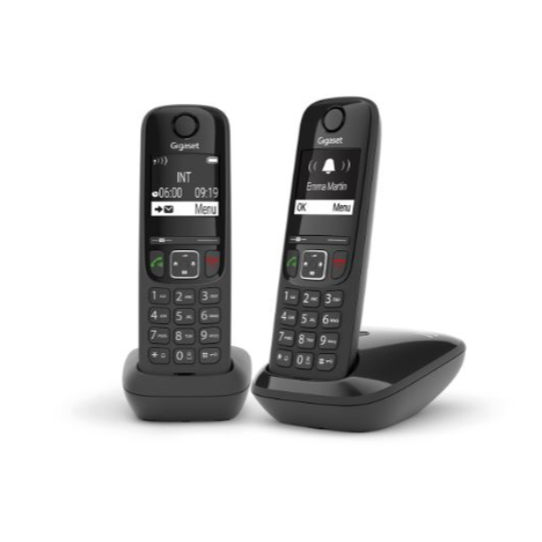 Gigaset AS690 DUO Teléfono DECT/analógico Identificador de llamadas Negro