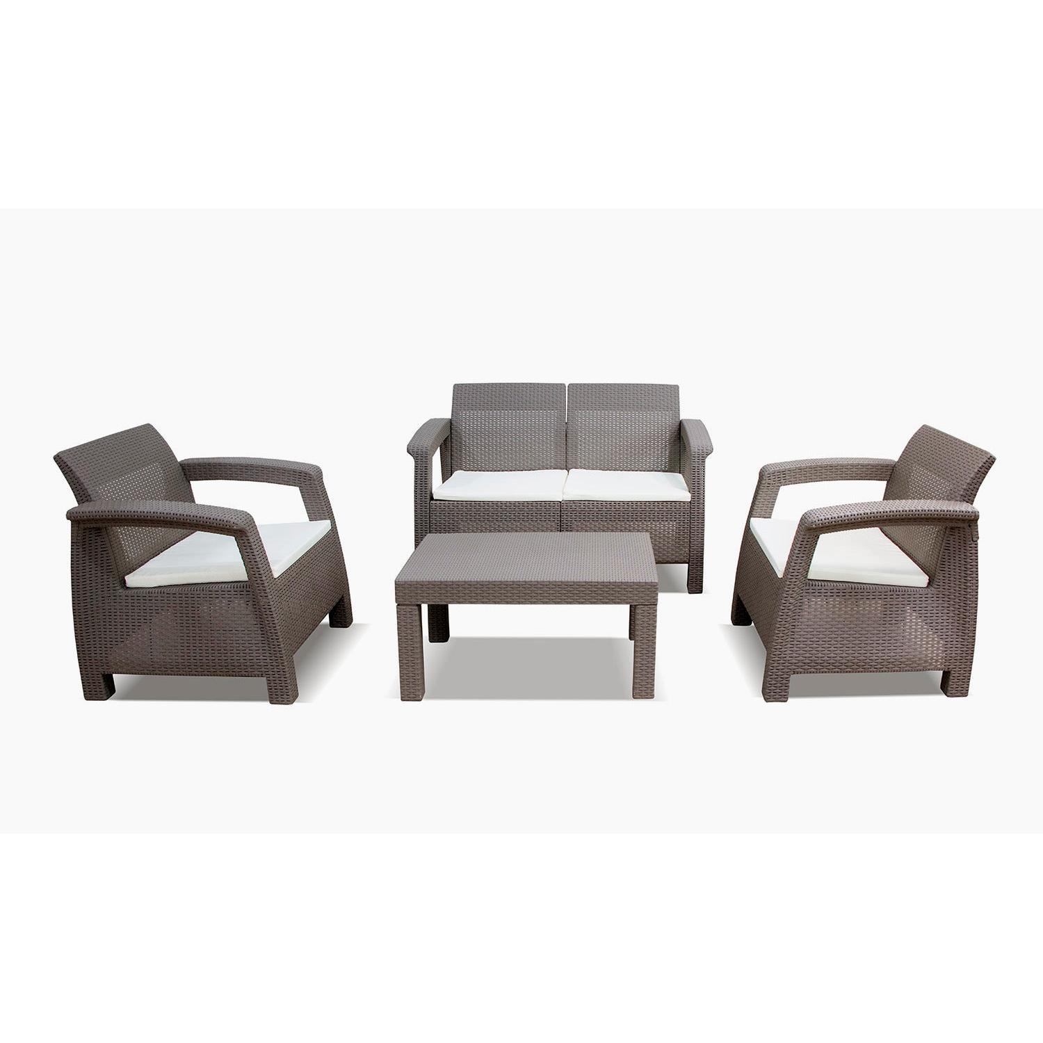 Sofá + 2 Sillones + Mesa de Centro CF. Muebles de Jardin y Terraza Ratan PE     Saldos y Stocks