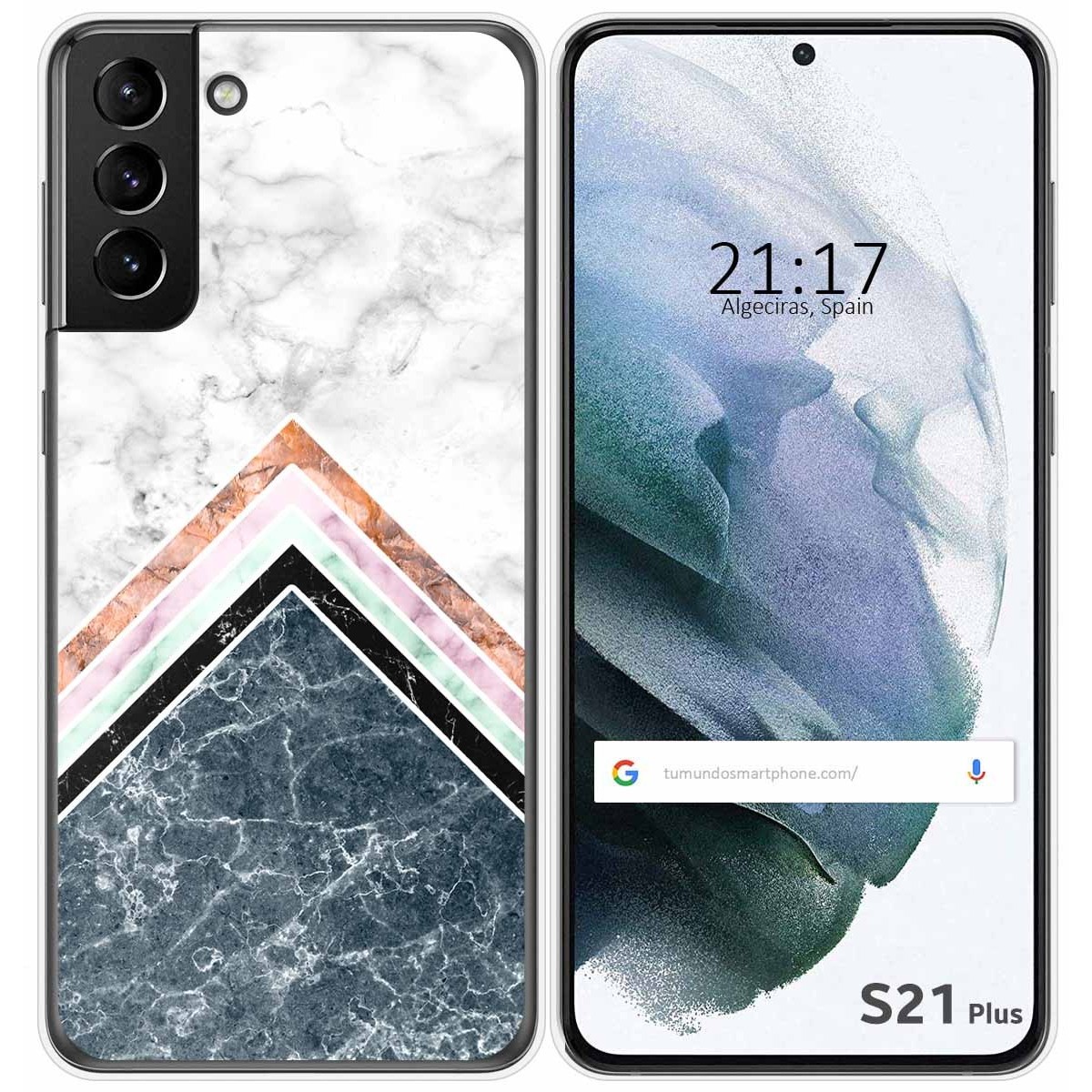 Tumundosmartphone Funda Gel Tpu para Samsung Galaxy S21+ Plus 5G diseño Mármol 05 Dibujos