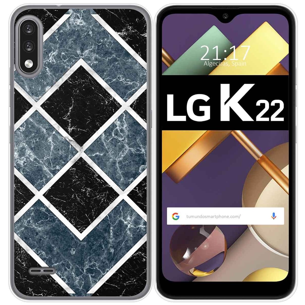 Tumundosmartphone Funda Gel Tpu para Lg K22 diseño Mármol 06 Dibujos