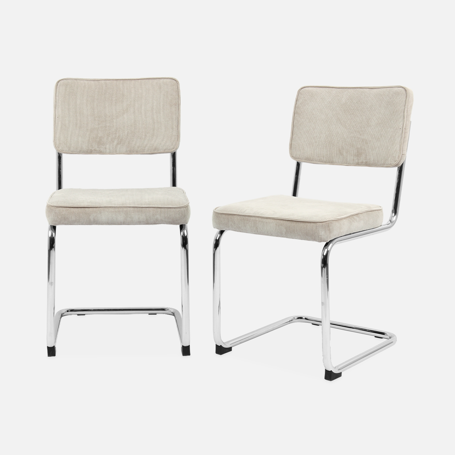 sweeek - Silla cantilever de pana, set de 2 , Maja , 46x54x84