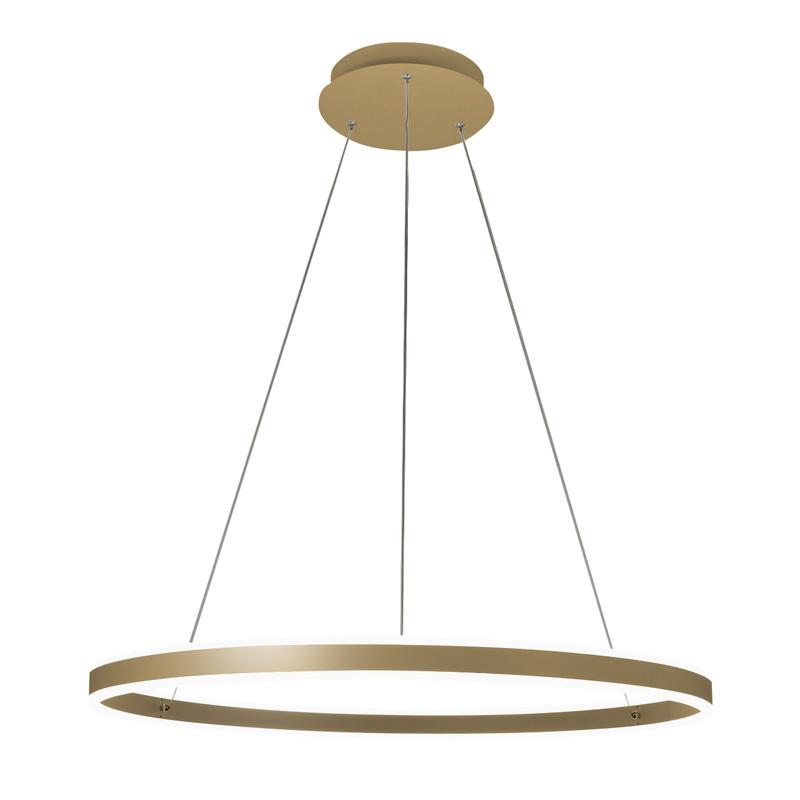 Lámpara colgante LED Palau 64W 3000K regulable Ø80 cm Oro mate - Lámpara de araña de metal y metacrilato - Fabas Luce