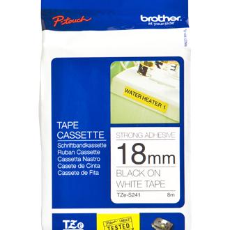 Brother - Cartucho de impresión TZES241 para etiquetadoras del sistema TZ, cinta negra sobre fondo blanco para máxima legibilidad y contraste en oficinas, hogares y almacenes