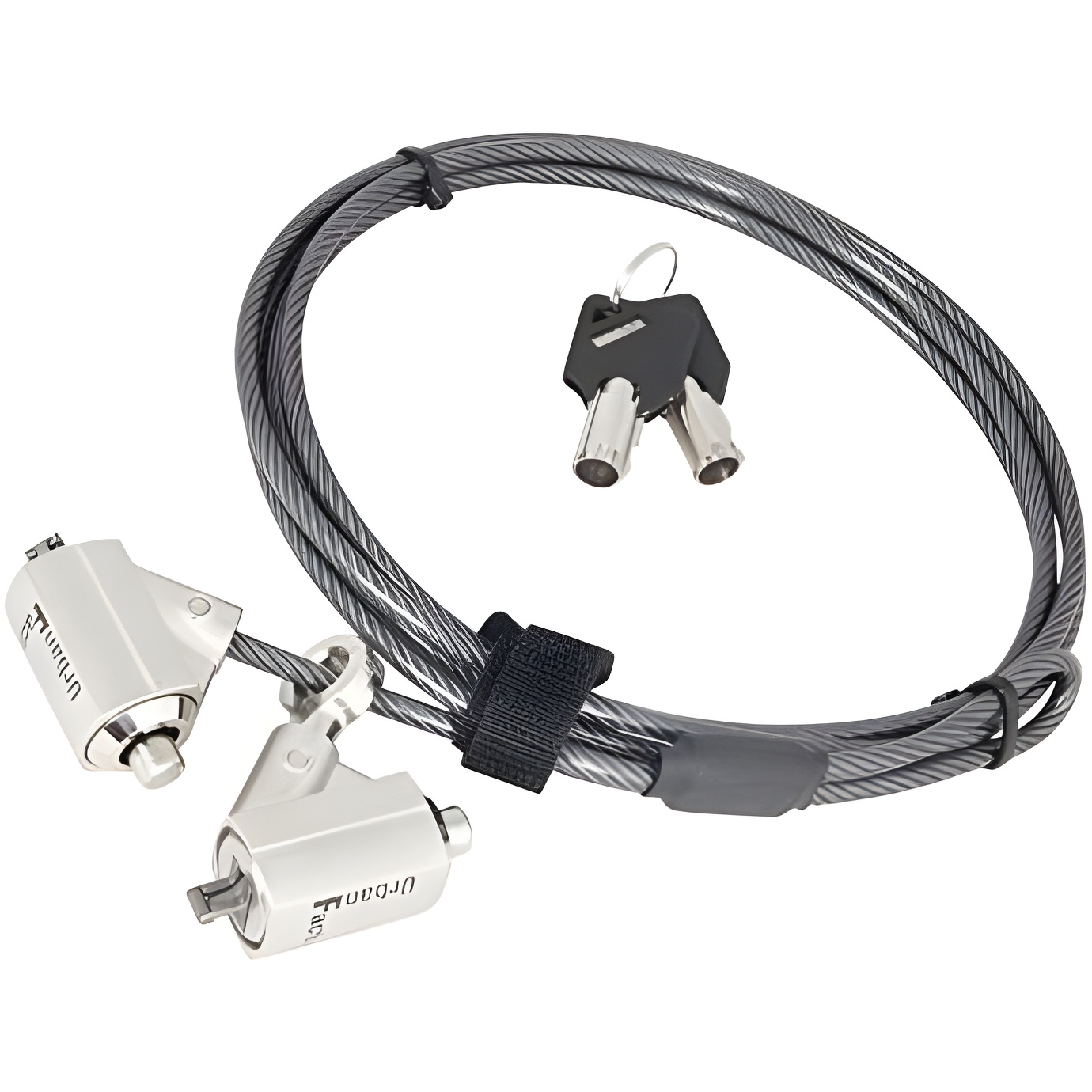 Urban Factory CRS02UF 2m Negro - Cable antirrobo (PVC, 2 m, 4,4 mm, Negro, 290 g)