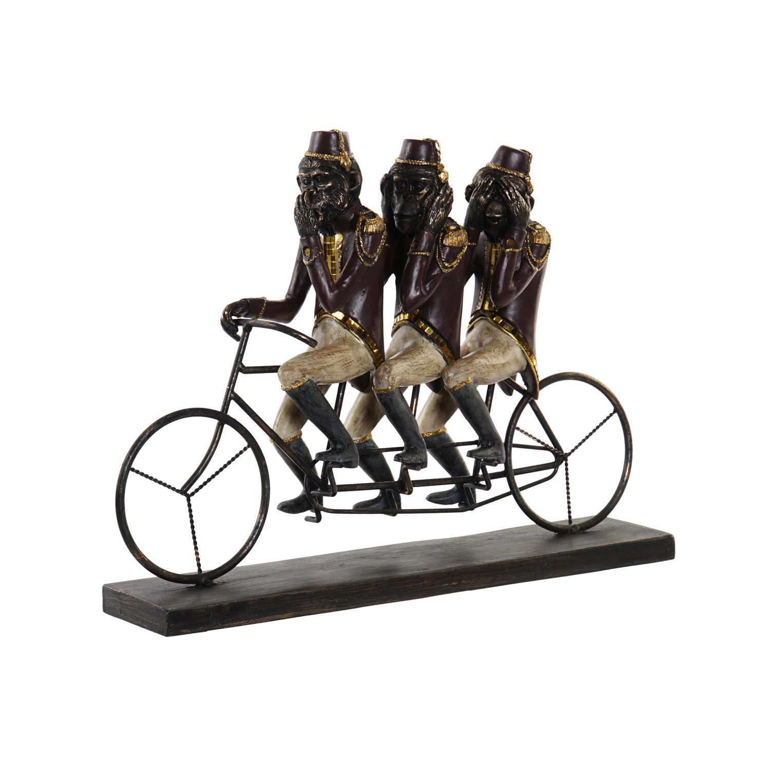 FIGURA RESINA METAL 40X9X31 MONOS BICI NEGRO FD194749