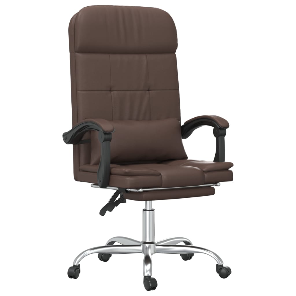 vidaXL Silla de Oficina Reclinable Masaje Asiento de Escritorio Cuero Sintético