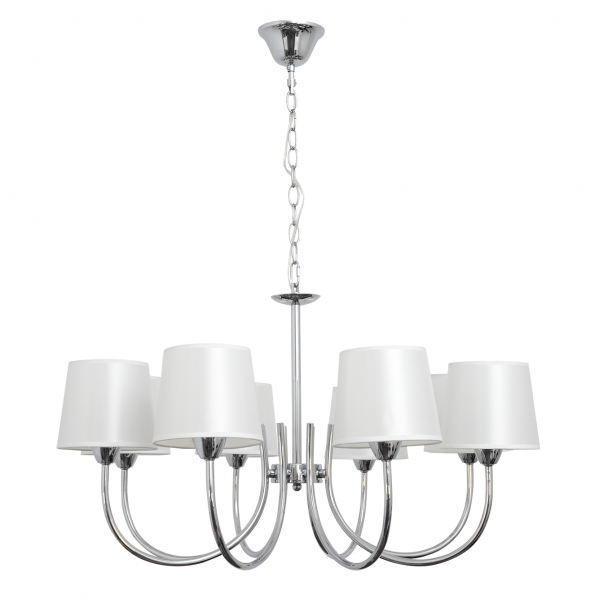 FABRILAMP Lampara Guadalajara 8xe14 Cromo Pantalla Blanco