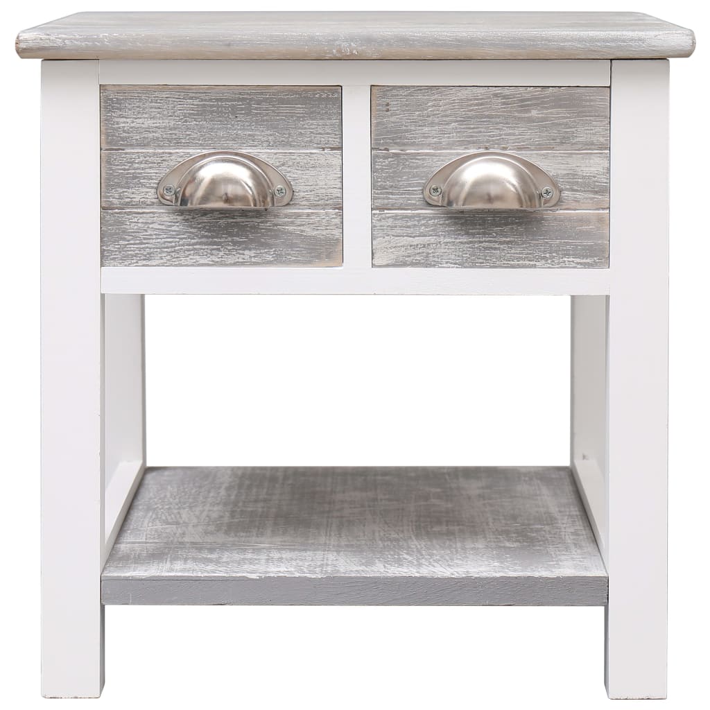 Vidaxl Mesa Auxiliar Madera de Paulownia 40x40x40 Cm Gris