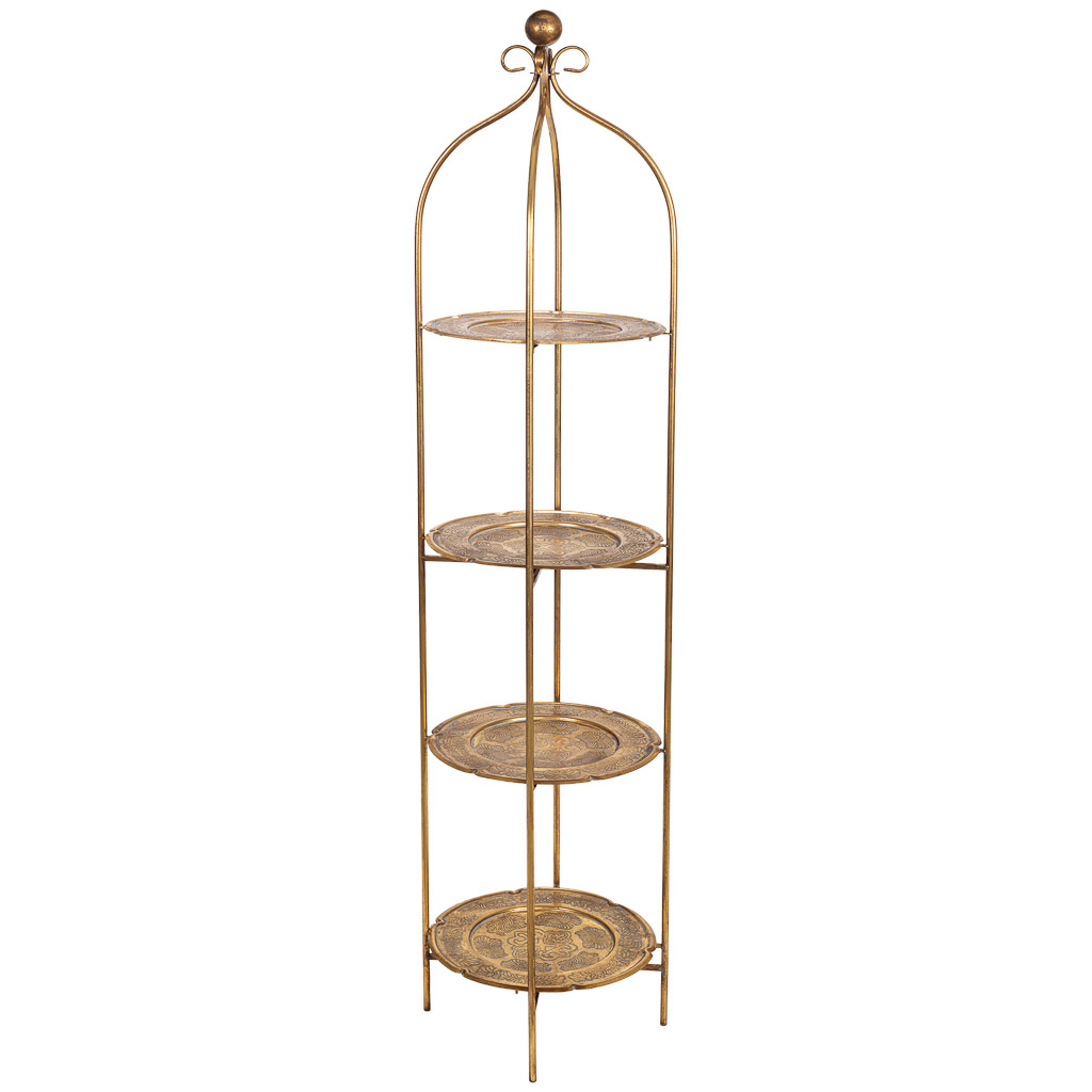 Wonderlust Deco - Estantería de metal dorada 43x43x186 cm Dorado 42.5x42.5x185.5h cm