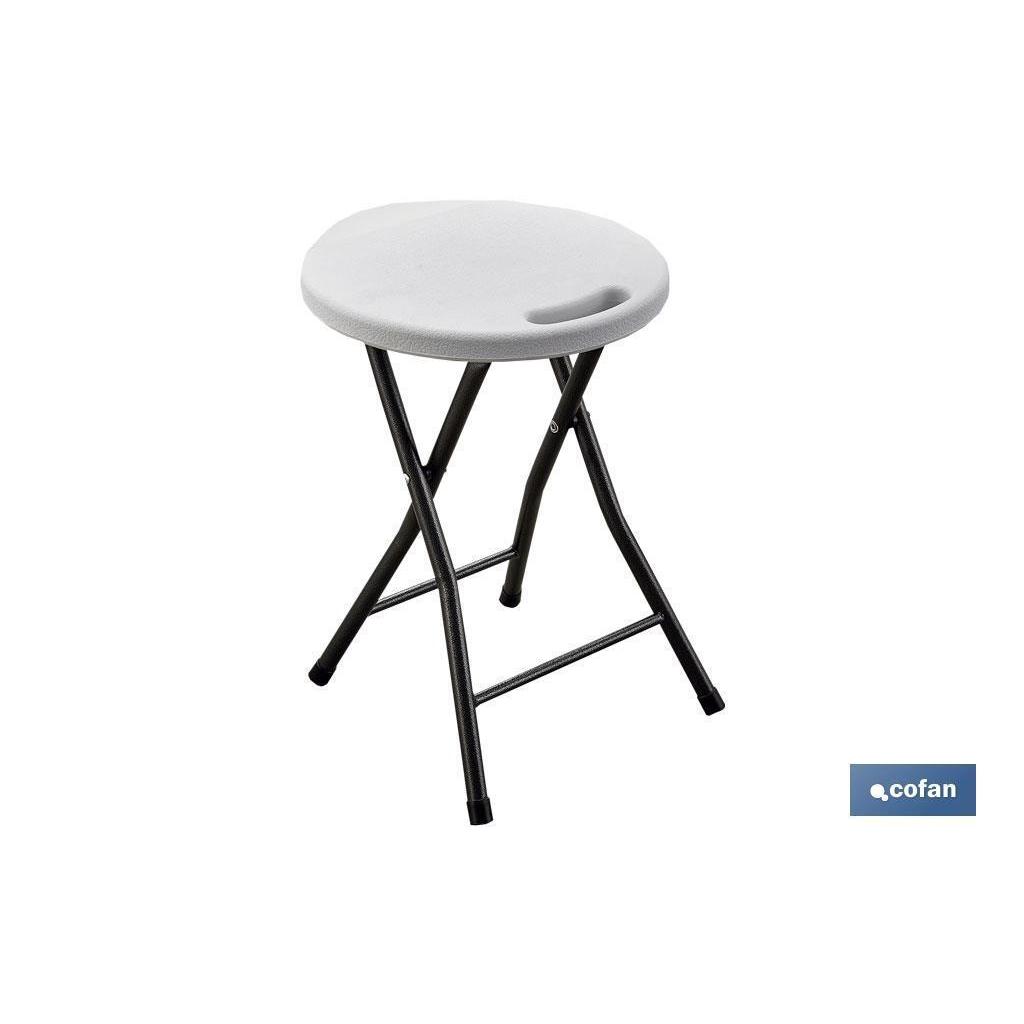 Taburete plegable blanco 33x30x46cm   caja 4 unid.