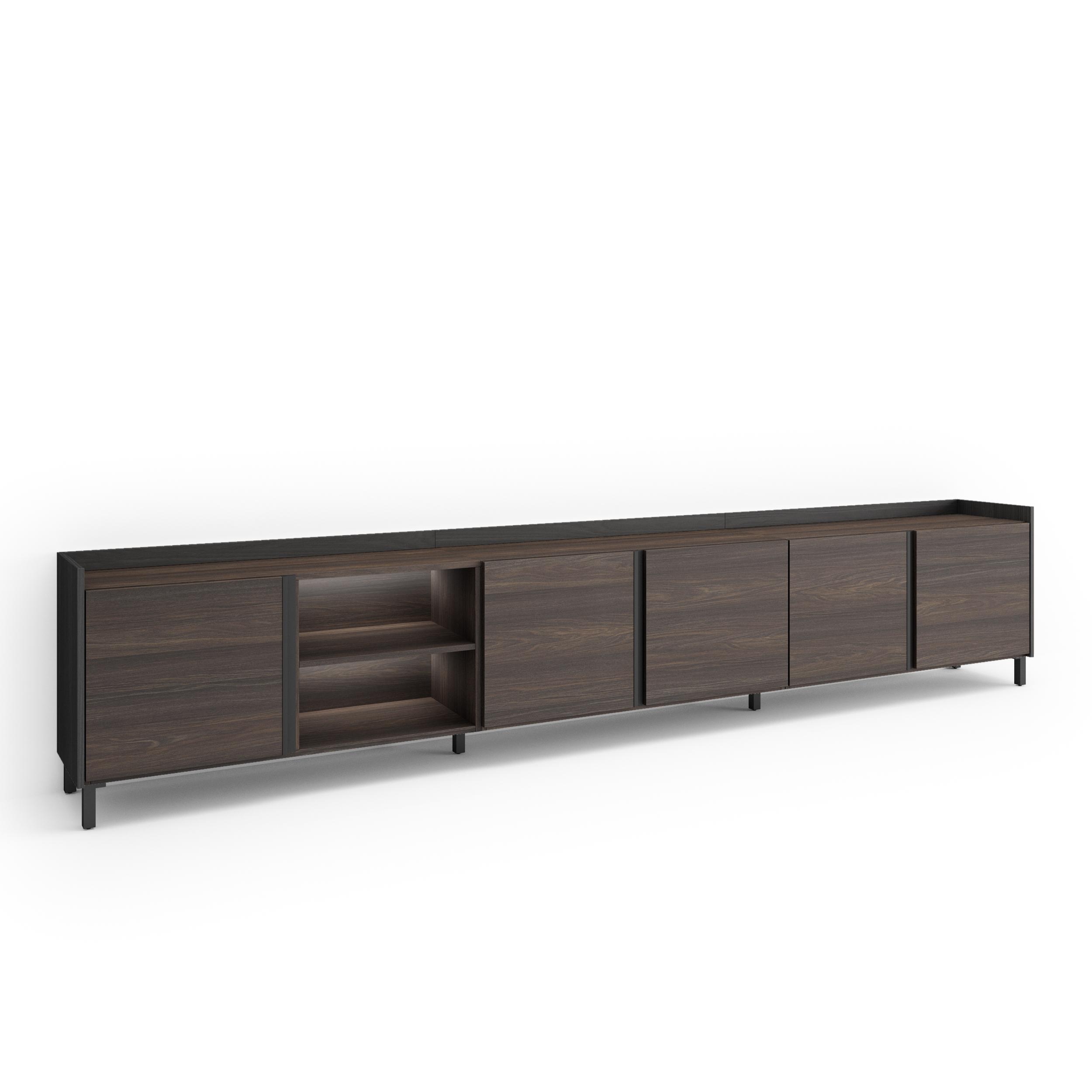 Mueble TV, Televisión, 309x35x61cm, Para TV hasta 80", Diseño industrial, LED